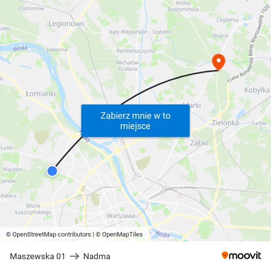 Maszewska 01 to Nadma map