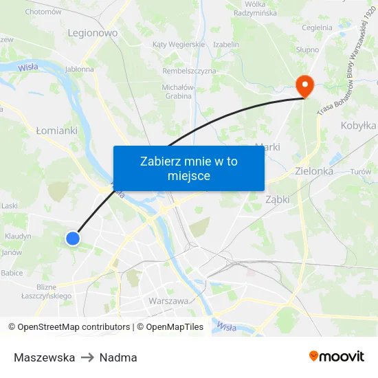 Maszewska to Nadma map
