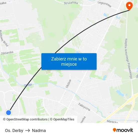 Os. Derby to Nadma map
