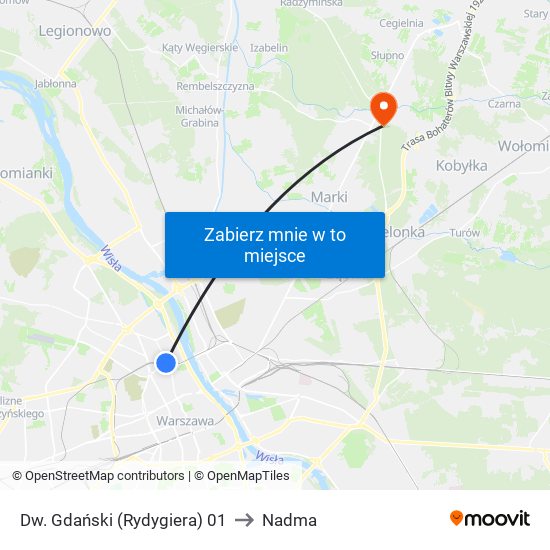 Dw. Gdański (Rydygiera) 01 to Nadma map