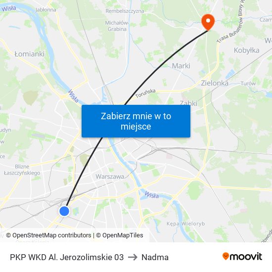 PKP WKD Al. Jerozolimskie 03 to Nadma map