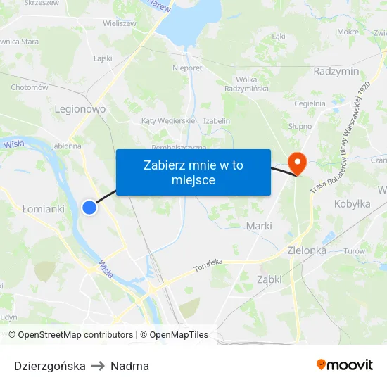 Dzierzgońska to Nadma map