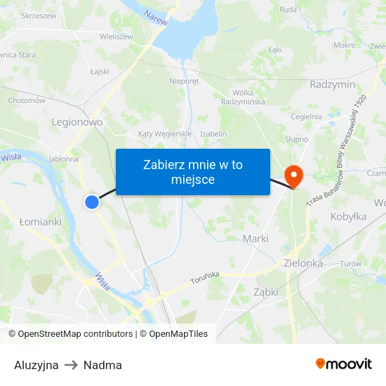 Aluzyjna to Nadma map