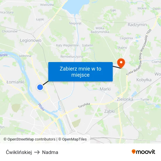 Ćwiklińskiej to Nadma map