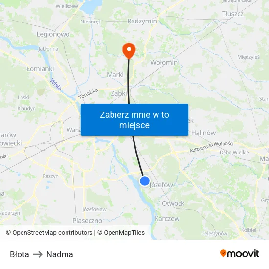 Błota to Nadma map