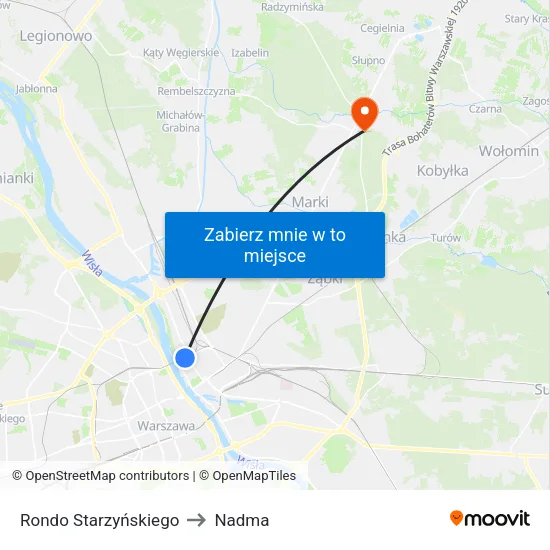 Rondo Starzyńskiego to Nadma map