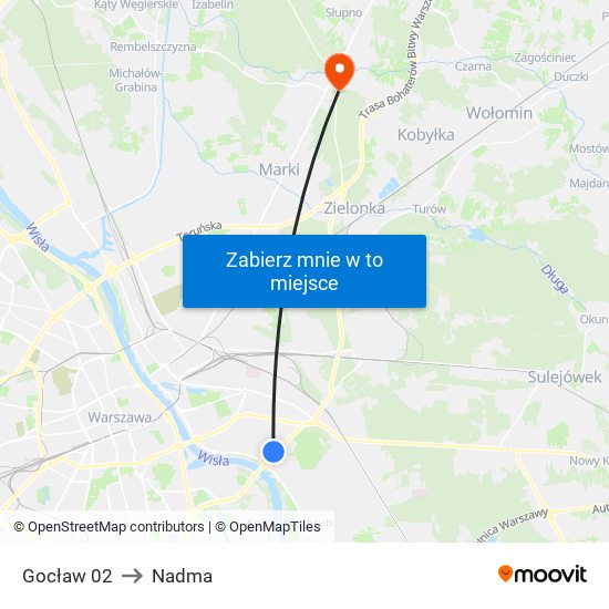 Gocław 02 to Nadma map