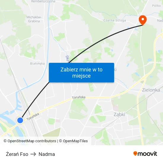 Żerań Fso to Nadma map