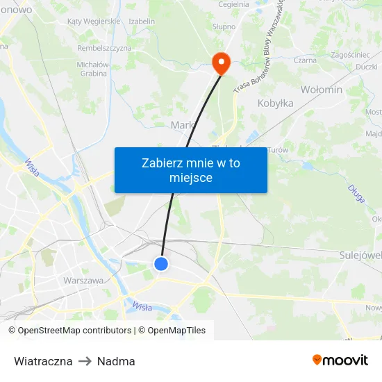 Wiatraczna to Nadma map