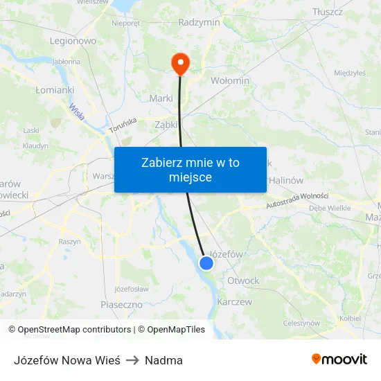 Józefów Nowa Wieś to Nadma map