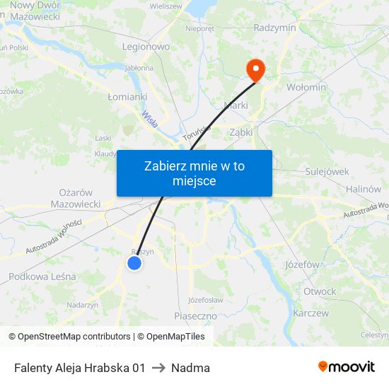 Falenty Aleja Hrabska to Nadma map