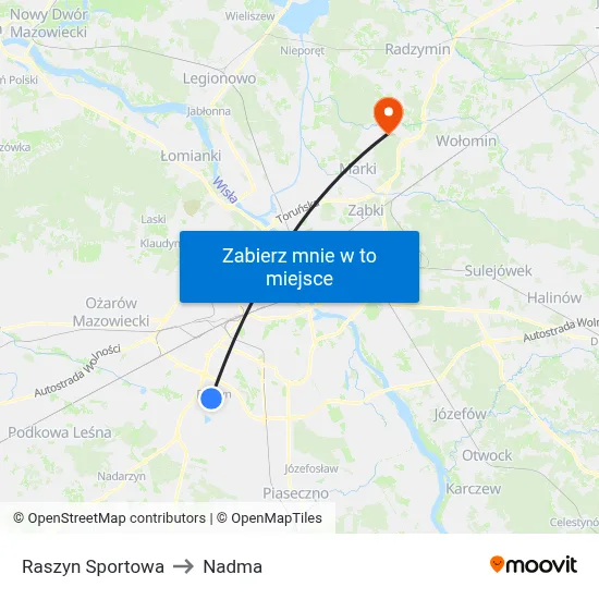 Raszyn Sportowa to Nadma map