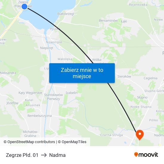 Zegrze Płd. 01 to Nadma map