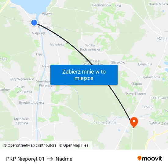 PKP Nieporęt 01 to Nadma map