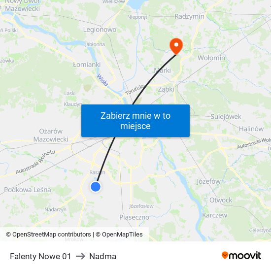 Falenty Nowe 01 to Nadma map