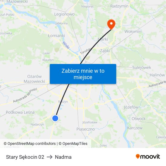 Stary Sękocin 02 to Nadma map