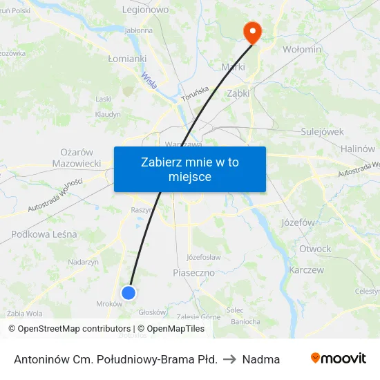Antoninów Cm. Południowy - Brama Płd. to Nadma map