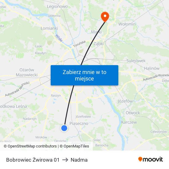 Bobrowiec Żwirowa 01 to Nadma map