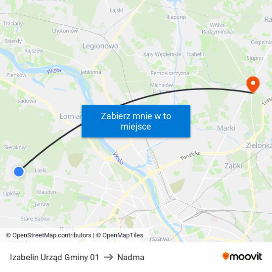 Izabelin Urząd Gminy 01 to Nadma map