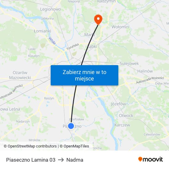 Piaseczno Lamina to Nadma map