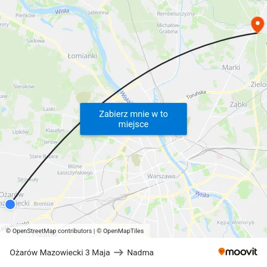 Ożarów Mazowiecki 3 Maja to Nadma map