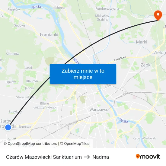 Ożarów Mazowiecki Sanktuarium to Nadma map