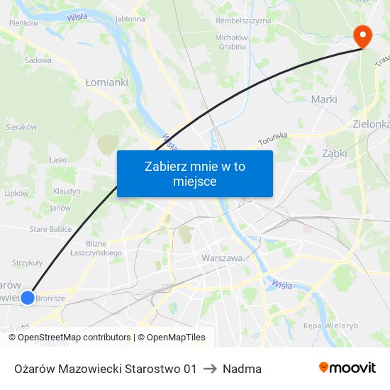 Ożarów Mazowiecki Starostwo 01 to Nadma map