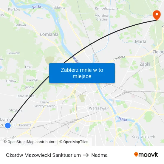 Ożarów Mazowiecki Sanktuarium to Nadma map