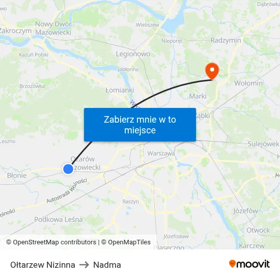Ołtarzew Nizinna to Nadma map