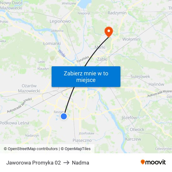 Jaworowa Promyka 02 to Nadma map