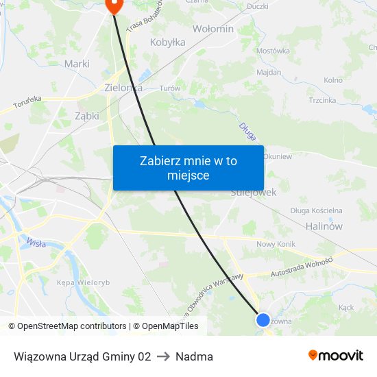 Wiązowna Urząd Gminy 02 to Nadma map