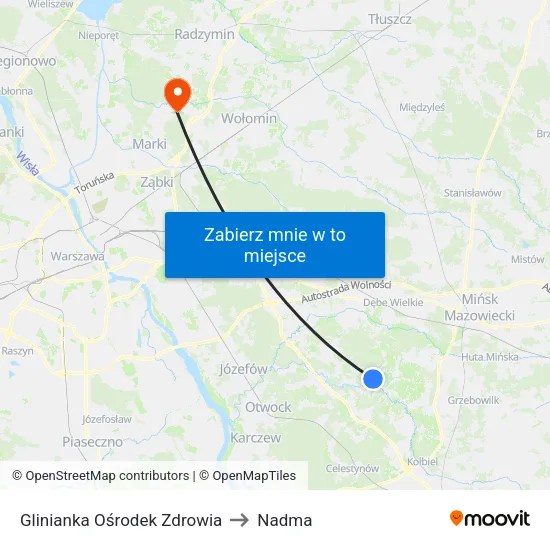 Glinianka Ośrodek Zdrowia to Nadma map