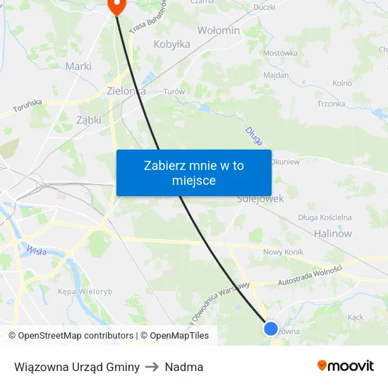 Wiązowna Urząd Gminy to Nadma map