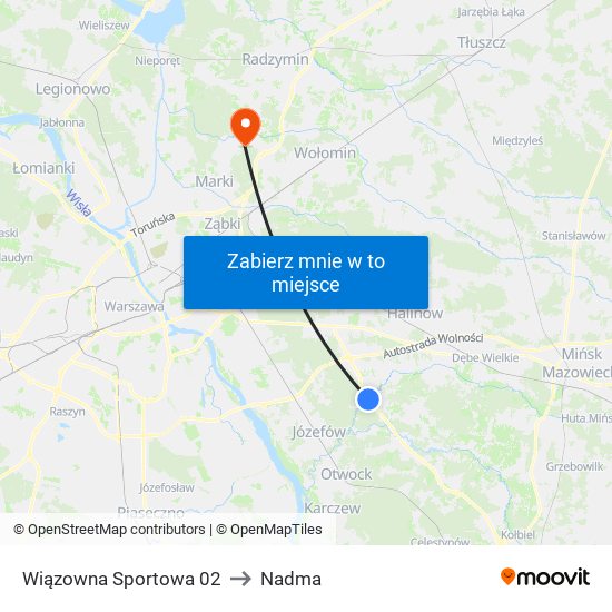 Wiązowna Sportowa 02 to Nadma map