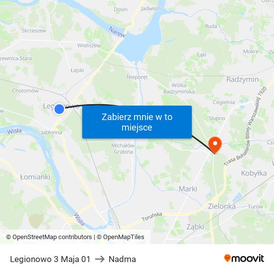 Legionowo 3 Maja 01 to Nadma map