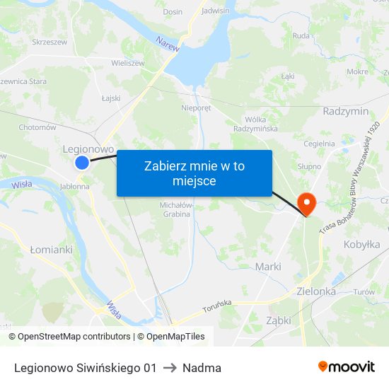 Legionowo Siwińskiego 01 to Nadma map