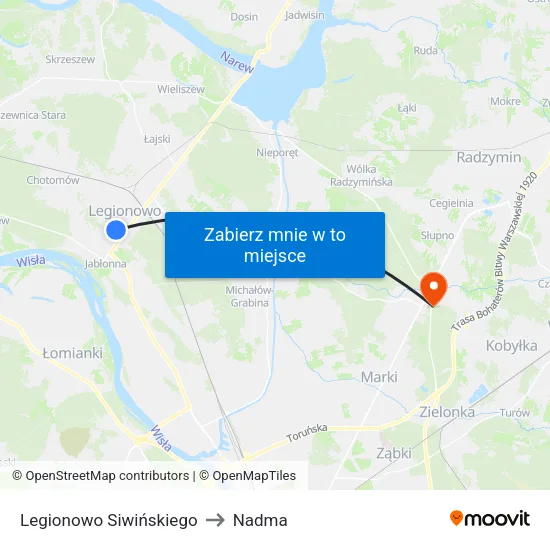 Legionowo Siwińskiego to Nadma map