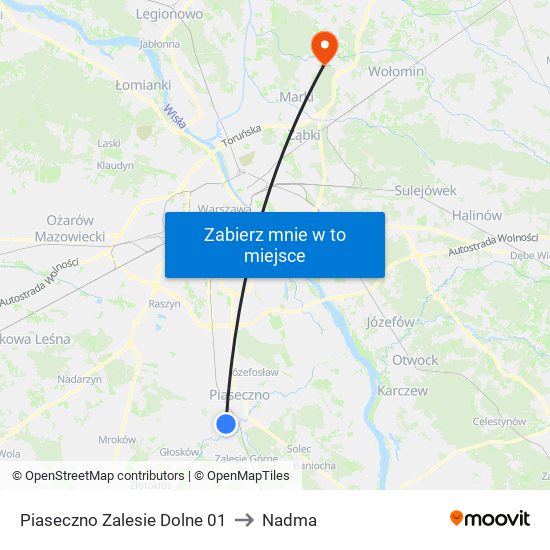 Piaseczno Zalesie Dolne 01 to Nadma map