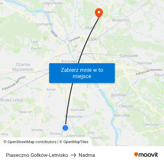 Piaseczno Gołków - Letnisko to Nadma map