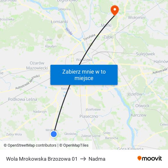 Wola Mrokowska Brzozowa 01 to Nadma map