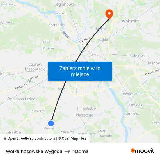 Wólka Kosowska Wygoda to Nadma map