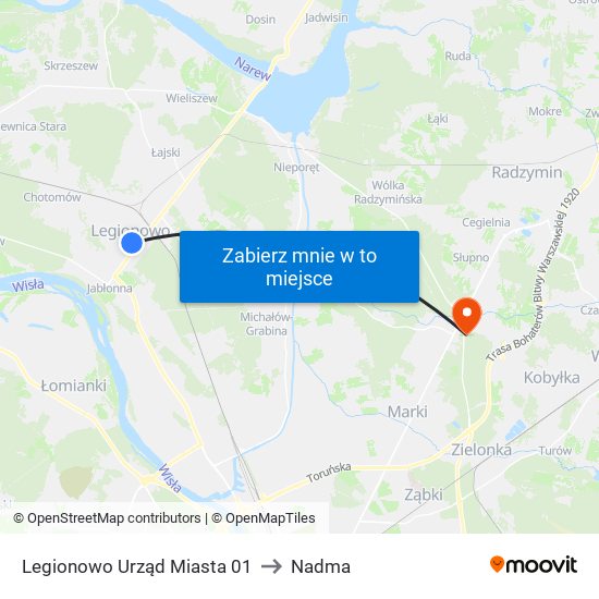 Legionowo Urząd Miasta 01 to Nadma map