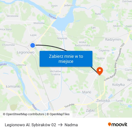 Legionowo Al. Sybiraków 02 to Nadma map