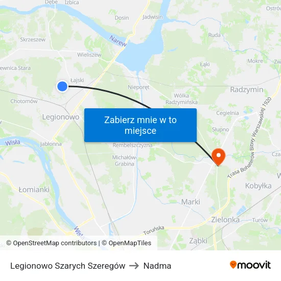 Legionowo Szarych Szeregów to Nadma map