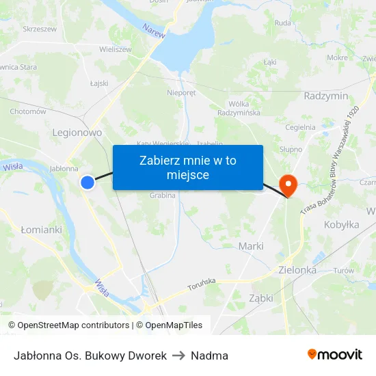 Jabłonna Os. Bukowy Dworek to Nadma map