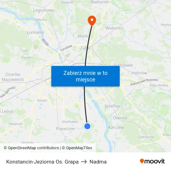 Konstancin-Jeziorna Os. Grapa to Nadma map