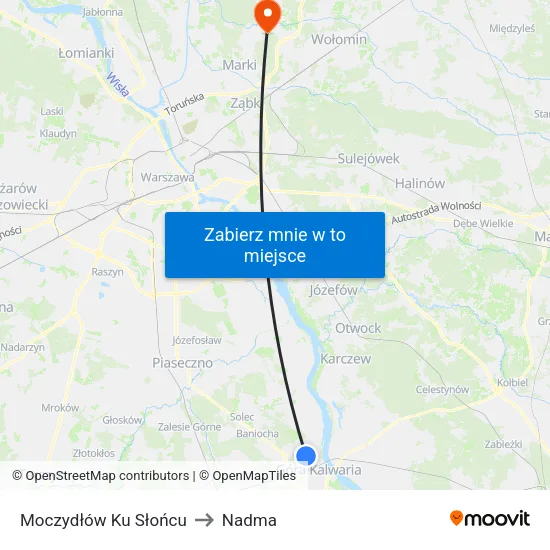 Moczydłów Ku Słońcu to Nadma map