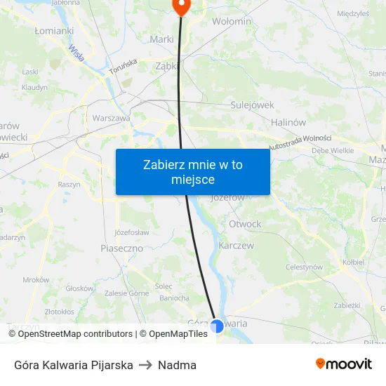 Góra Kalwaria Pijarska to Nadma map