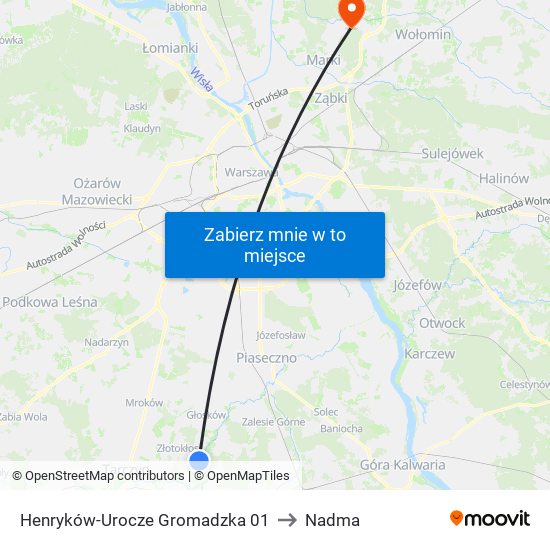 Henryków-Urocze Gromadzka 01 to Nadma map