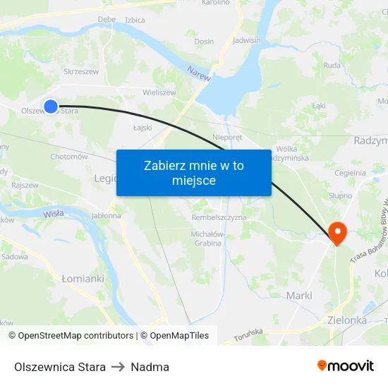Olszewnica Stara to Nadma map